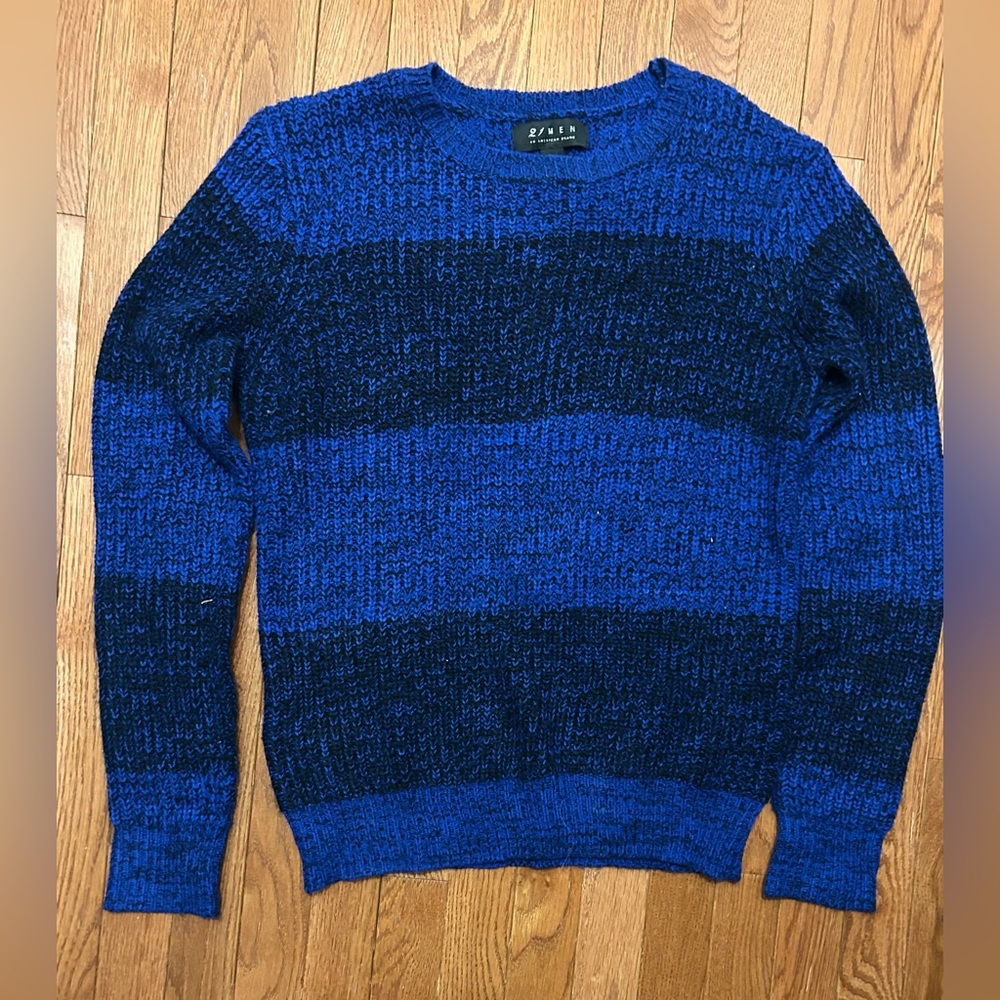 21men Blue and Black Crewneck Sweater